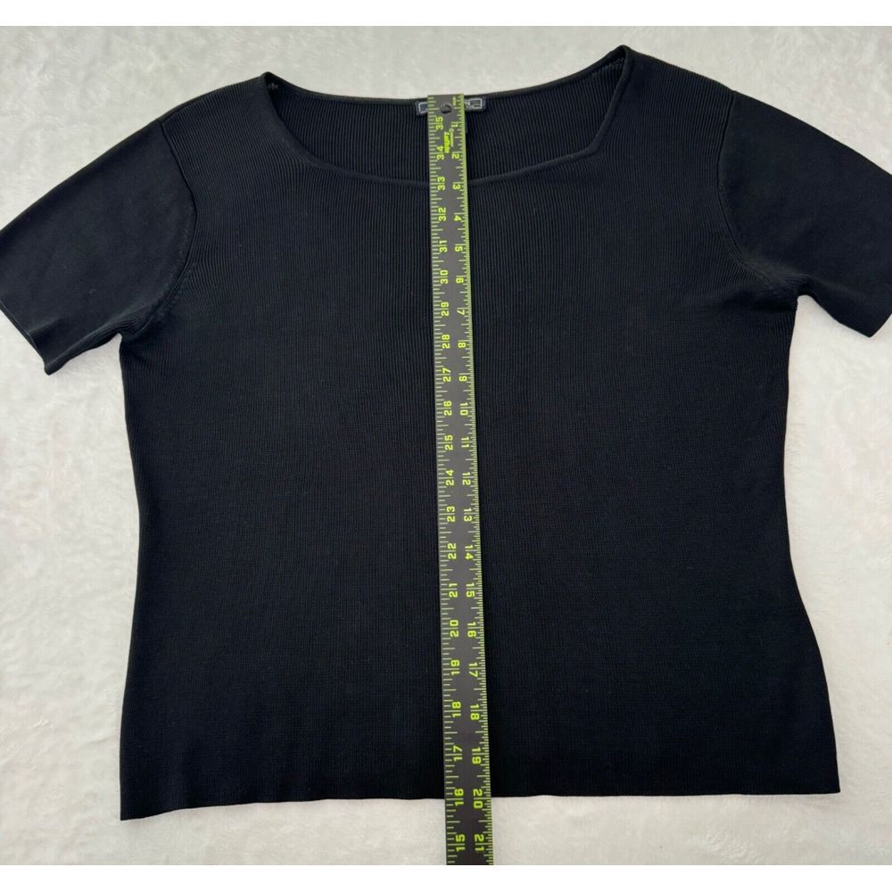 Harolds Hand Framed 100%‎ Silk Blouse Women Size Medium Black Silk Shirt - Picture 9 of 10